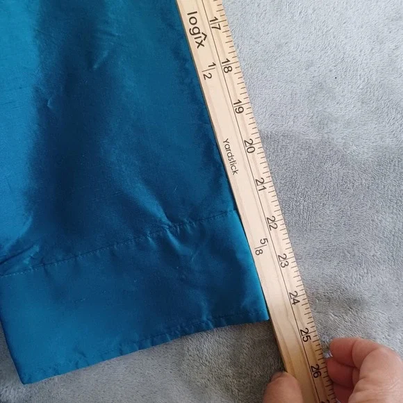 Chicos Sz 4 / 20 Shirt Taffeta Silk Button Down Blue Collared Sheen Evening - Picture 8 of 9
